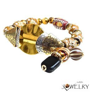 Bohemian Elegant Tibetan Beaded Stretch Bracelet